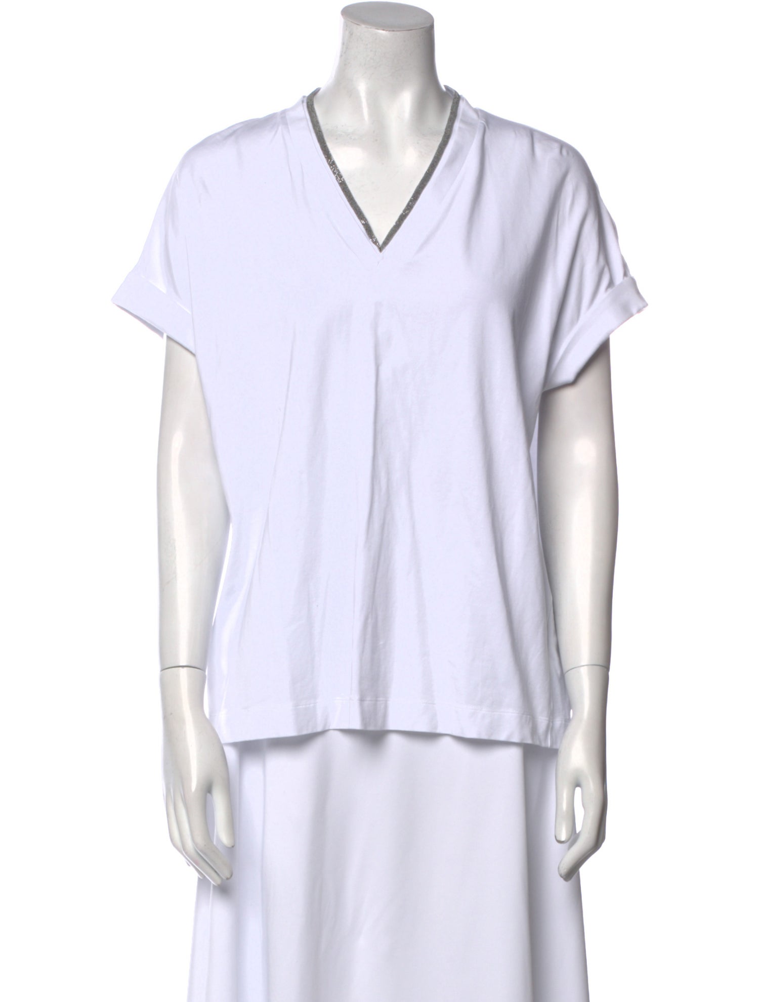 Brunello Cucinelli V-Neck Short Sleeve T-Shirt