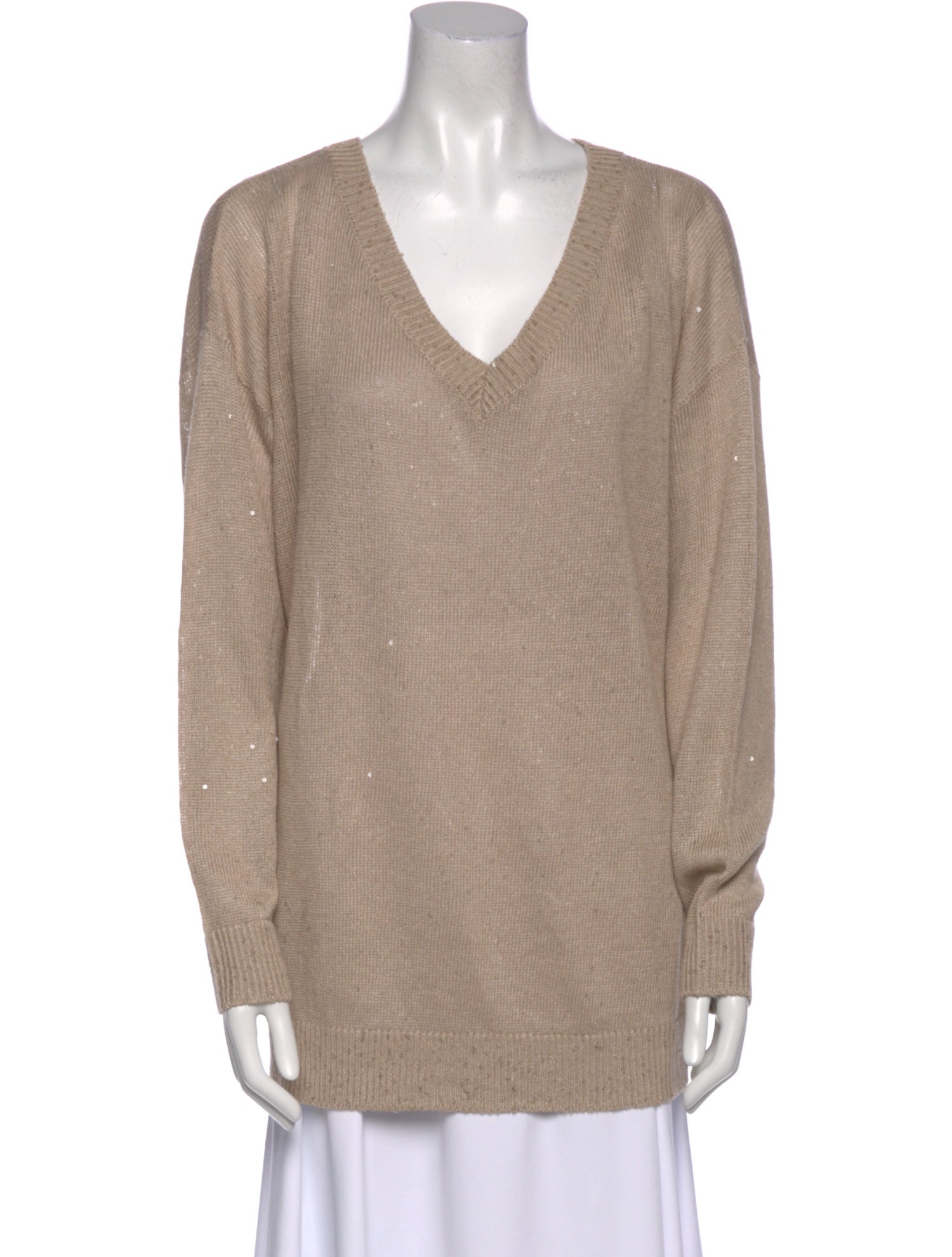 Brunello Cucinelli Linen V-Neck Sweater w/ Tags