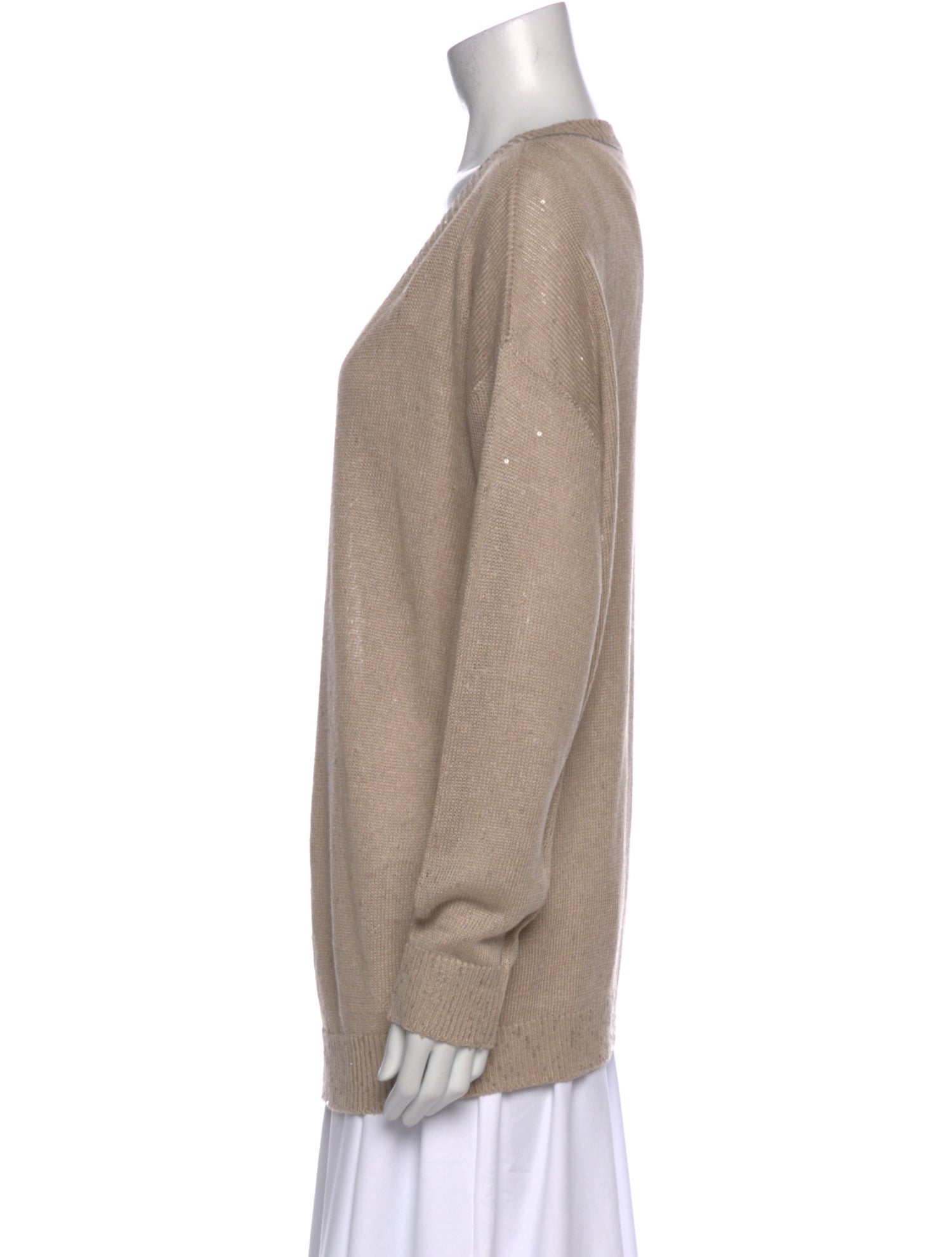 Brunello Cucinelli Linen V-Neck Sweater w/ Tags