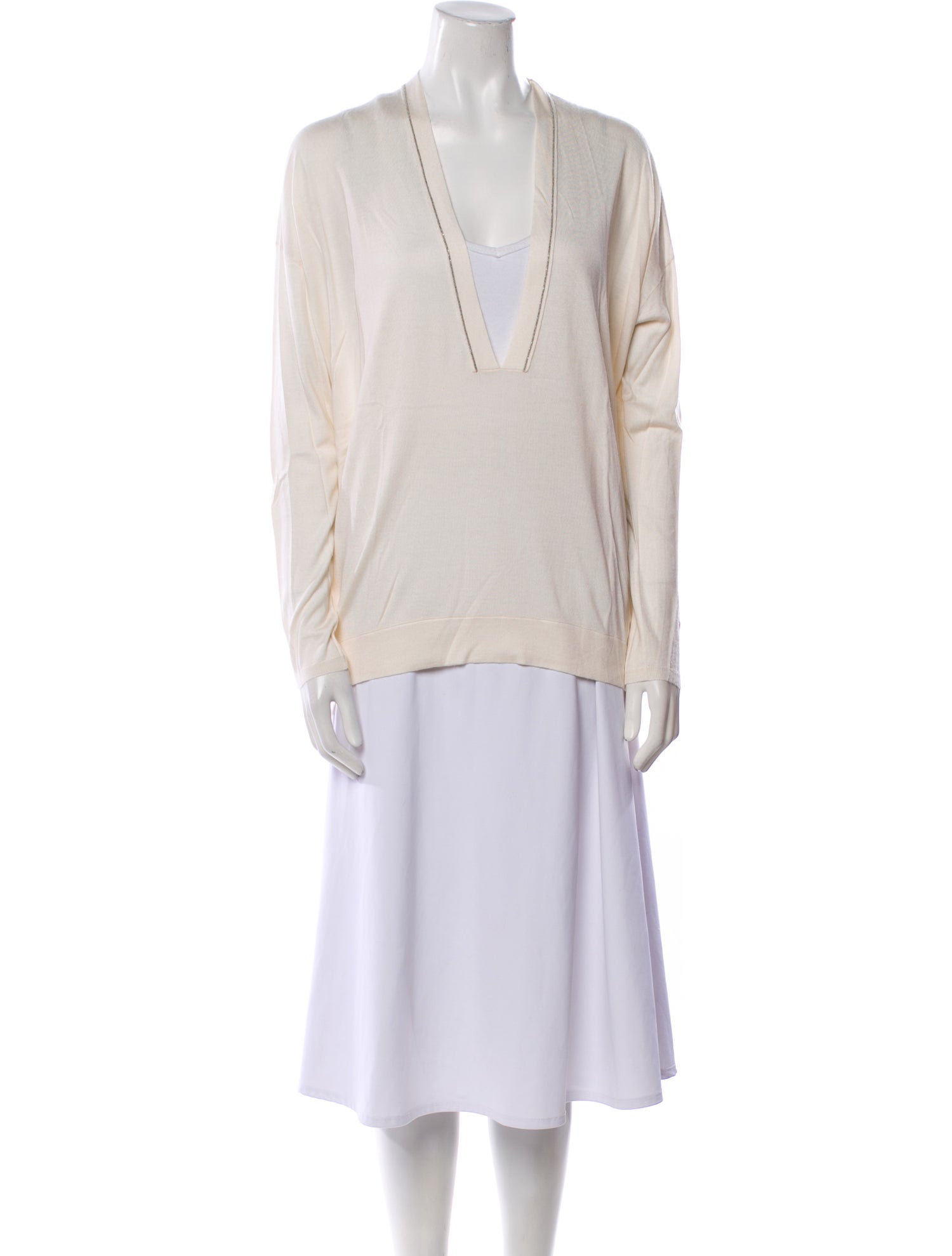 Brunello Cucinelli Cashmere V-Neck Tunic w/ Tags