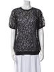 Brunello Cucinelli Lace Pattern Crew Neck Top