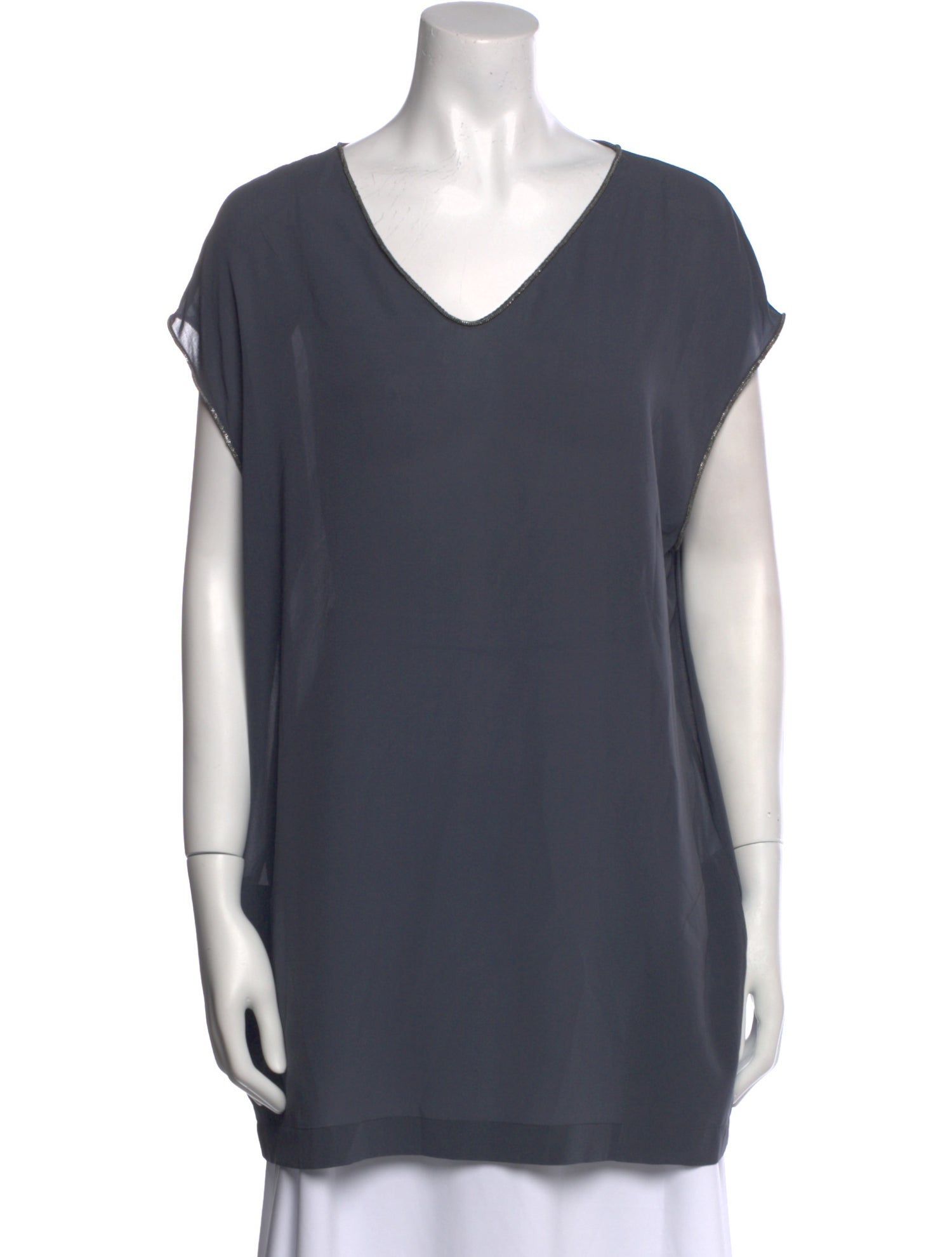 Brunello Cucinelli Silk V-Neck Tunic