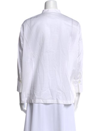 Brunello Cucinelli Three-Quarter Sleeve Button-Up Top