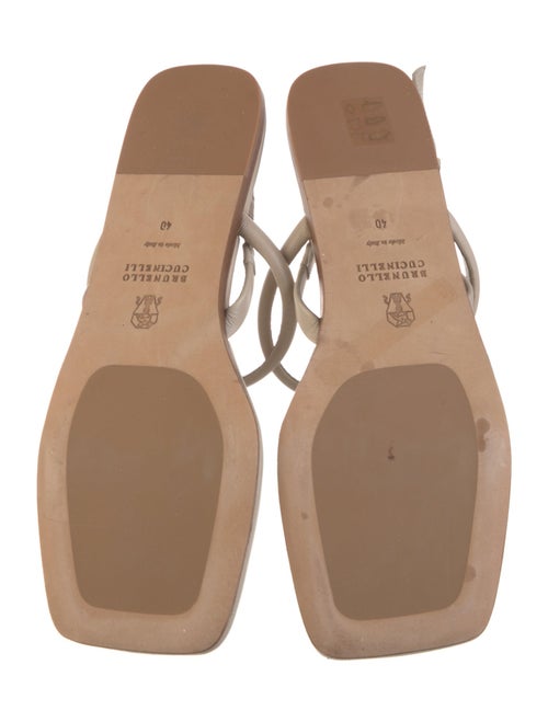 Brunello Cucinelli Monili Leather Slingback Sandals