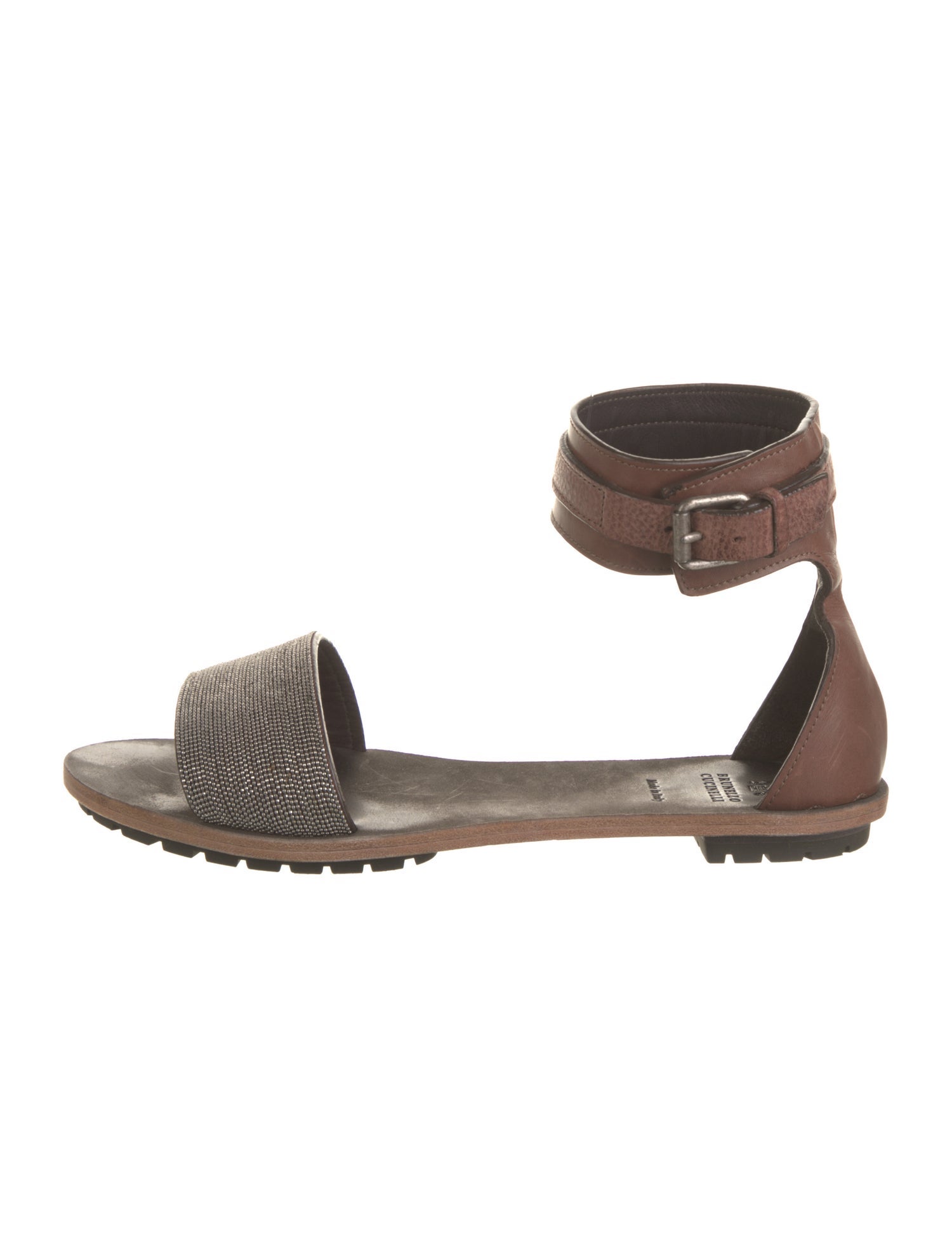 Brunello Cucinelli Monili Leather Espadrilles