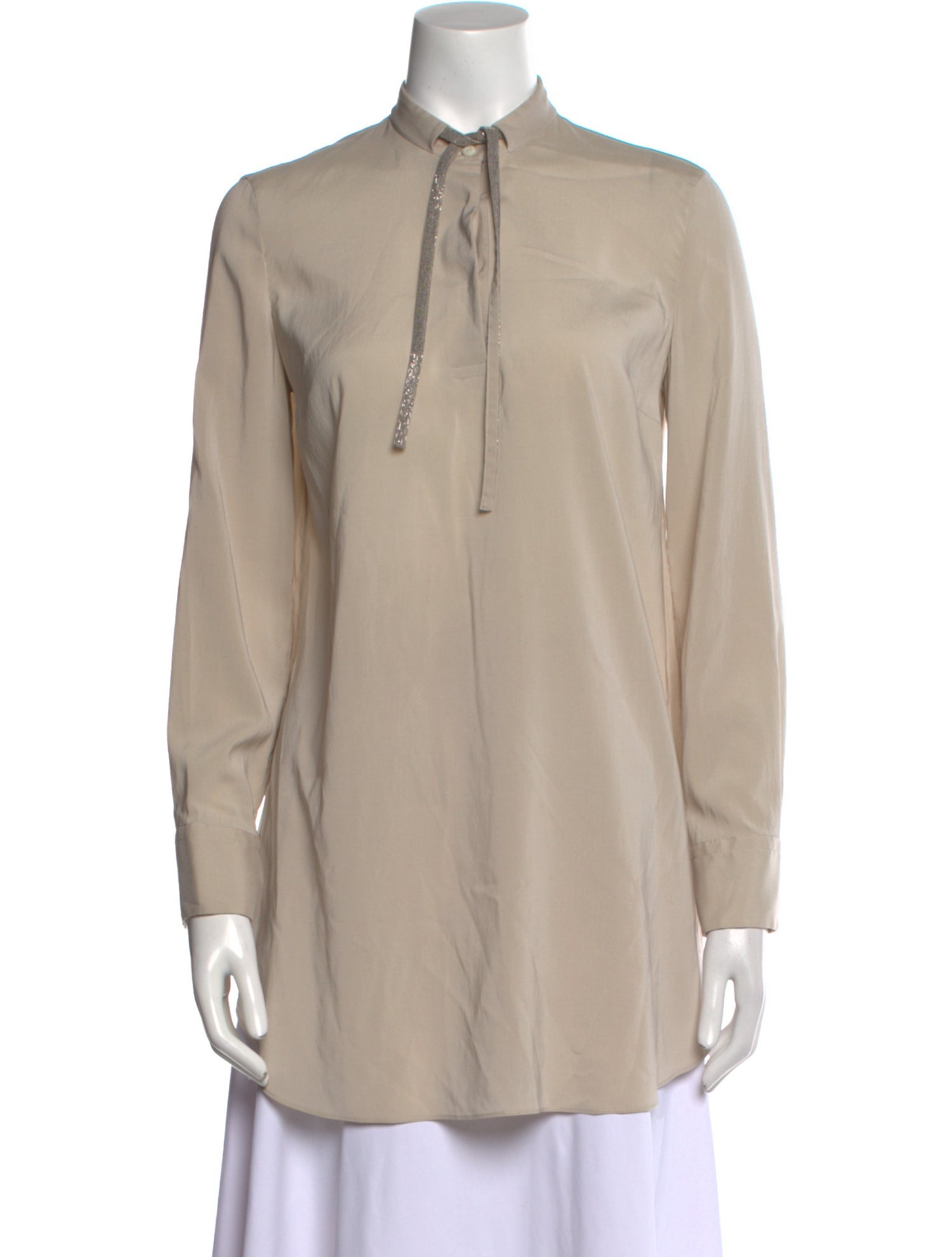 Brunello Cucinelli Silk Mock Neck Tunic