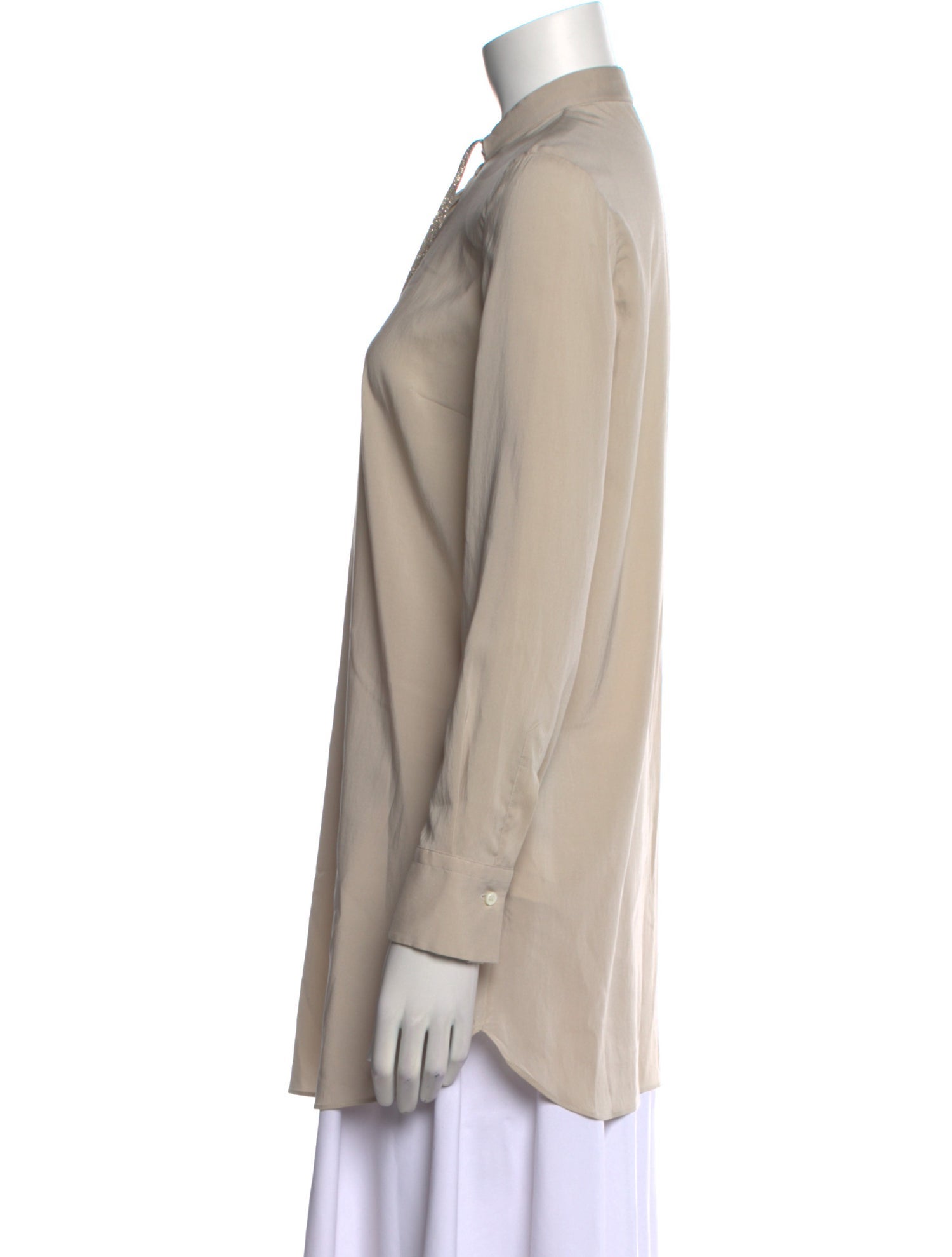 Brunello Cucinelli Silk Mock Neck Tunic