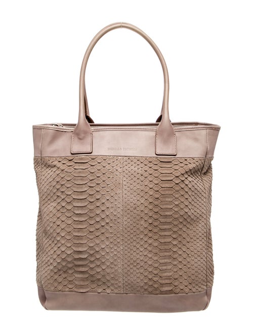 Brunello Cucinelli Embossed Leather Top Handle Bag
