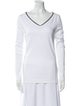 Brunello Cucinelli V-Neck Long Sleeve Top