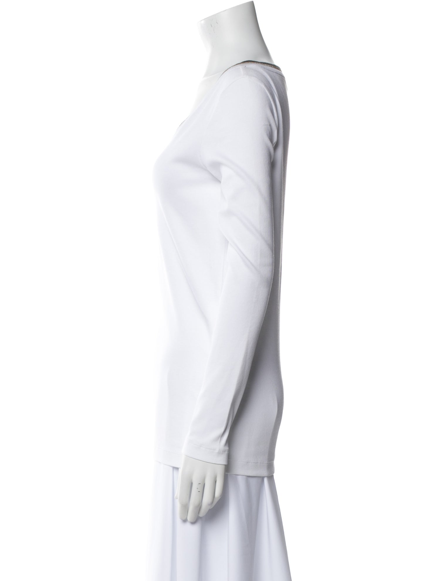 Brunello Cucinelli V-Neck Long Sleeve Top