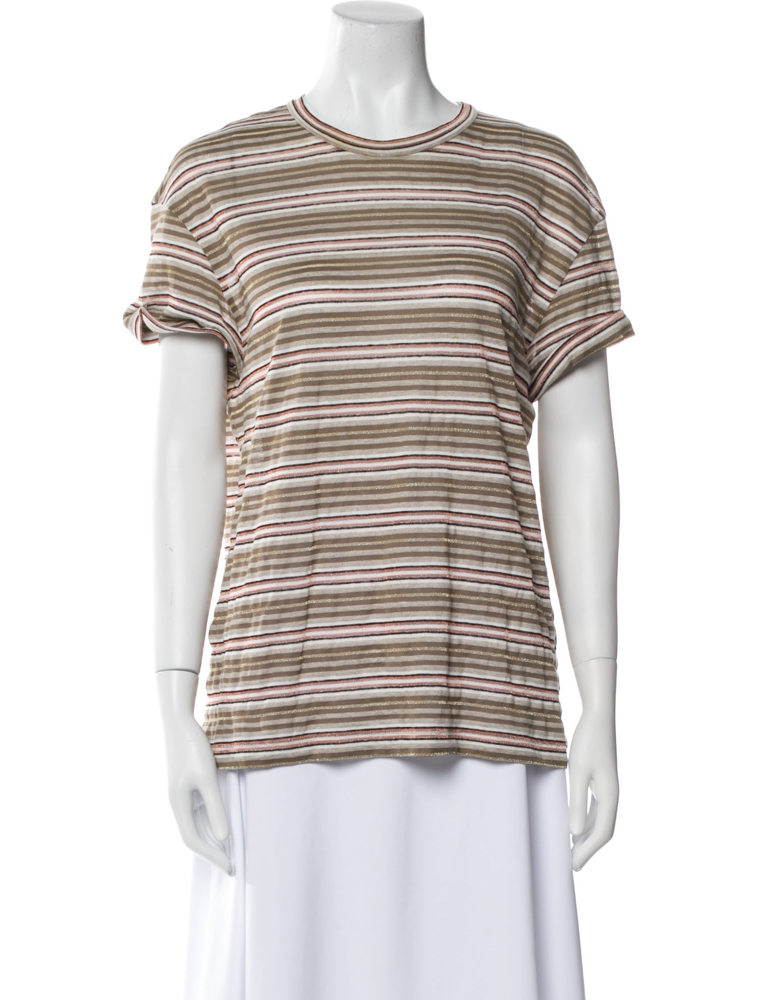 Brunello Cucinelli Striped Crew Neck T-Shirt