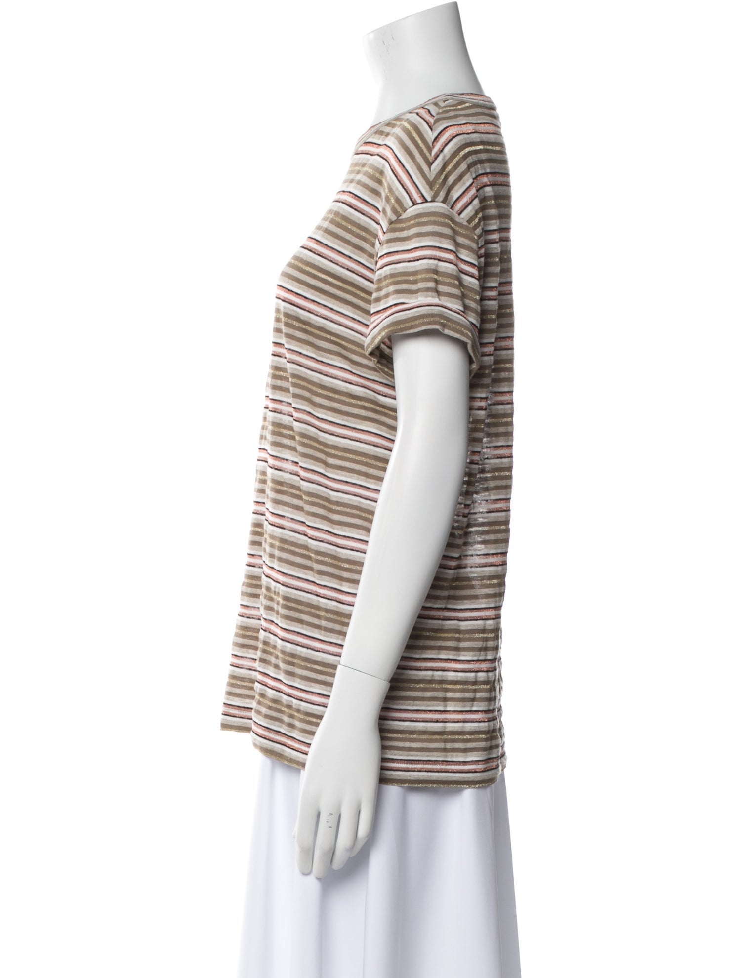 Brunello Cucinelli Striped Crew Neck T-Shirt