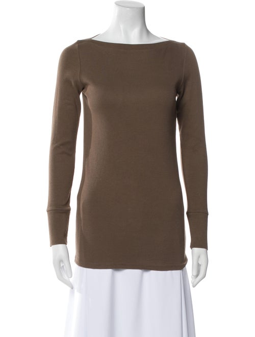 Brunello Cucinelli Bateau Neckline Long Sleeve Top