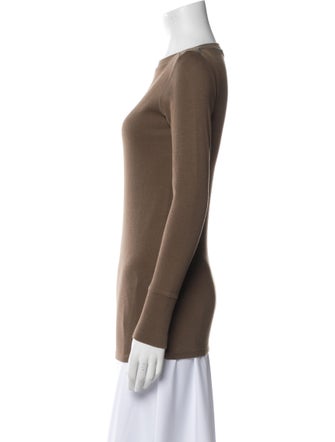 Brunello Cucinelli Bateau Neckline Long Sleeve Top