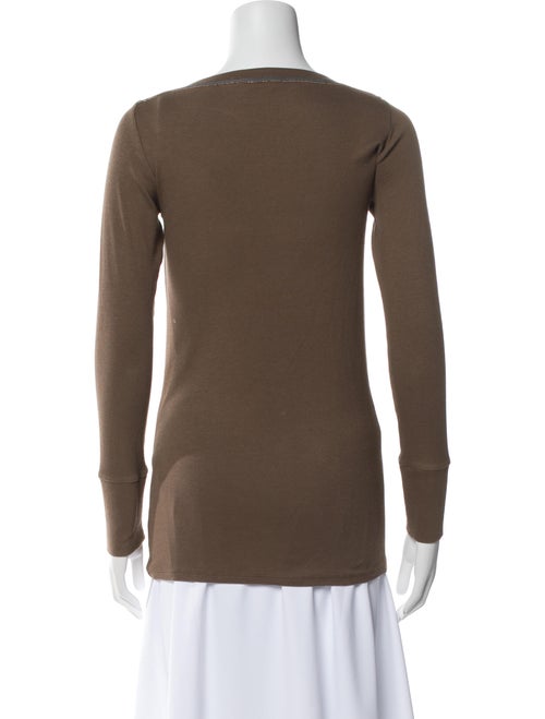 Brunello Cucinelli Bateau Neckline Long Sleeve Top