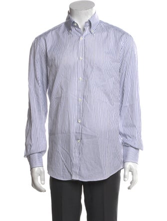 Brunello Cucinelli Striped Long Sleeve Dress Shirt