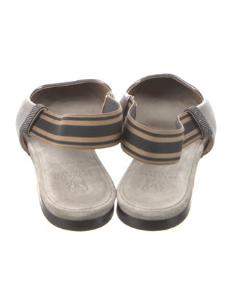 Brunello Cucinelli Monili Leather Slingback Pumps