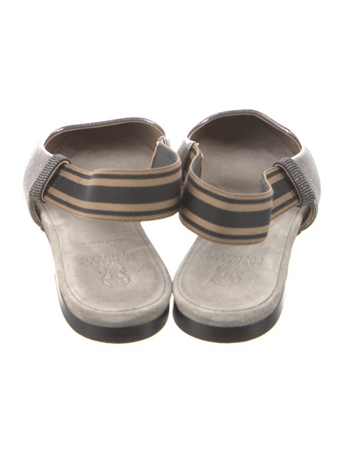 Brunello Cucinelli Monili Leather Slingback Pumps