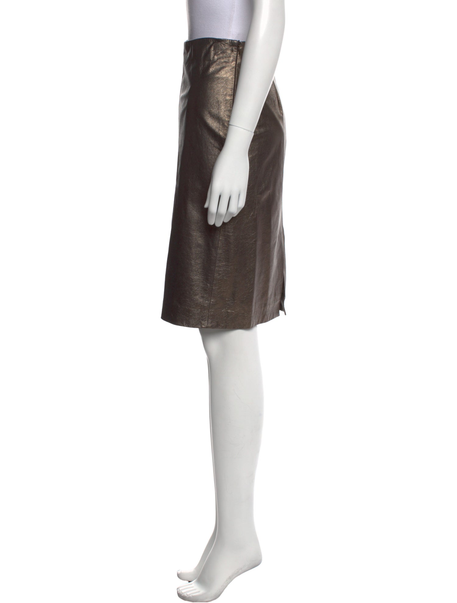 Brunello Cucinelli Leather Knee-Length Skirt