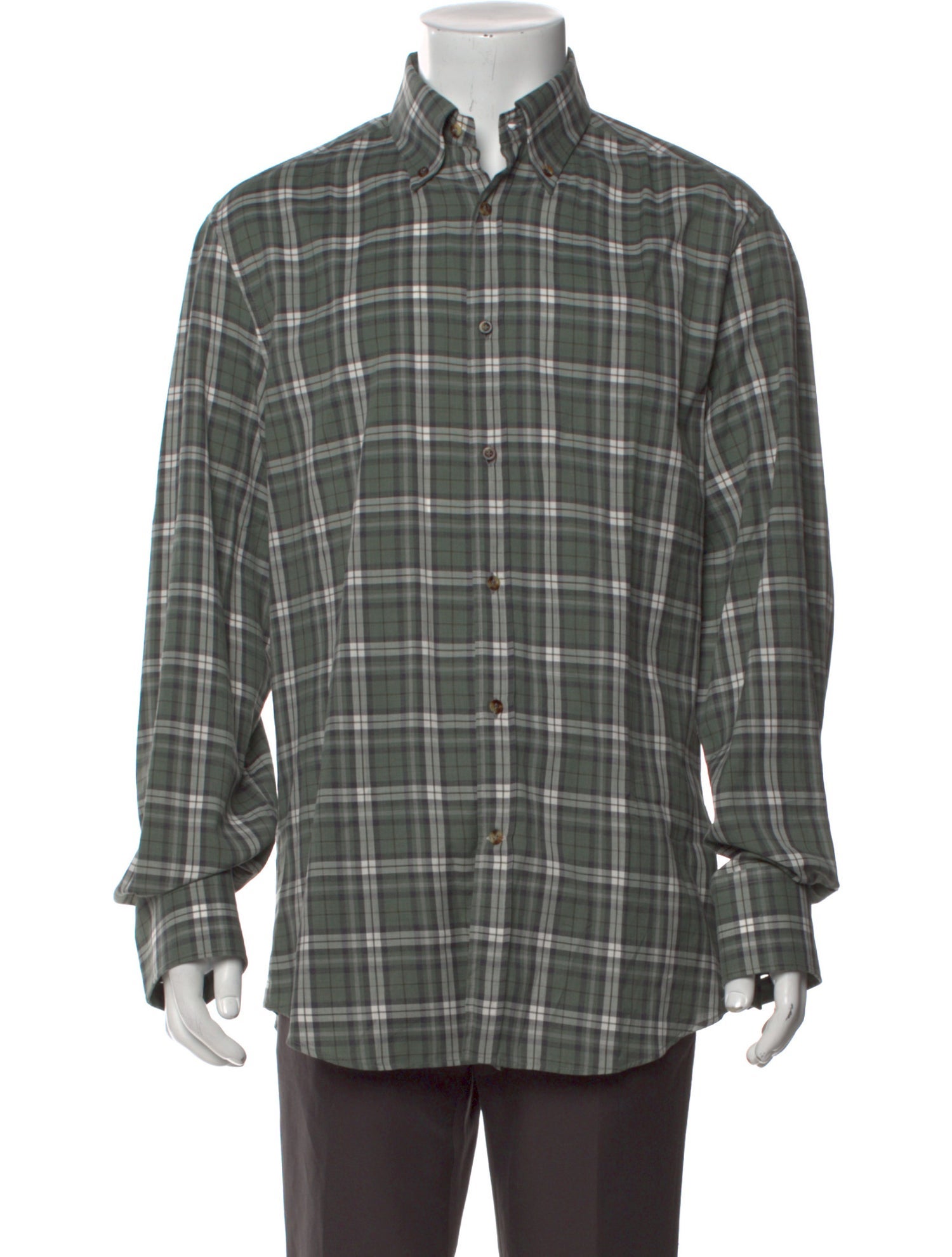 Brunello Cucinelli Plaid Print Long Sleeve Shirt w/ Tags