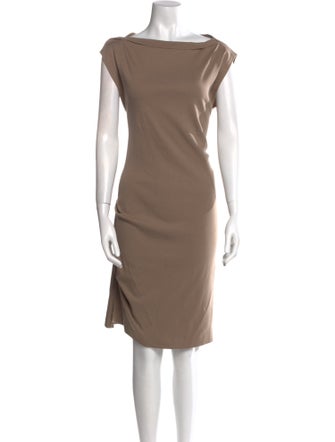 Brunello Cucinelli Bateau Neckline Knee-Length Dress