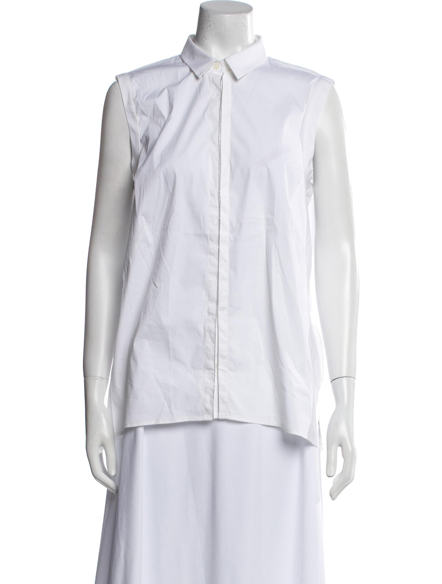 Brunello Cucinelli Sleeveless Button-Up Top