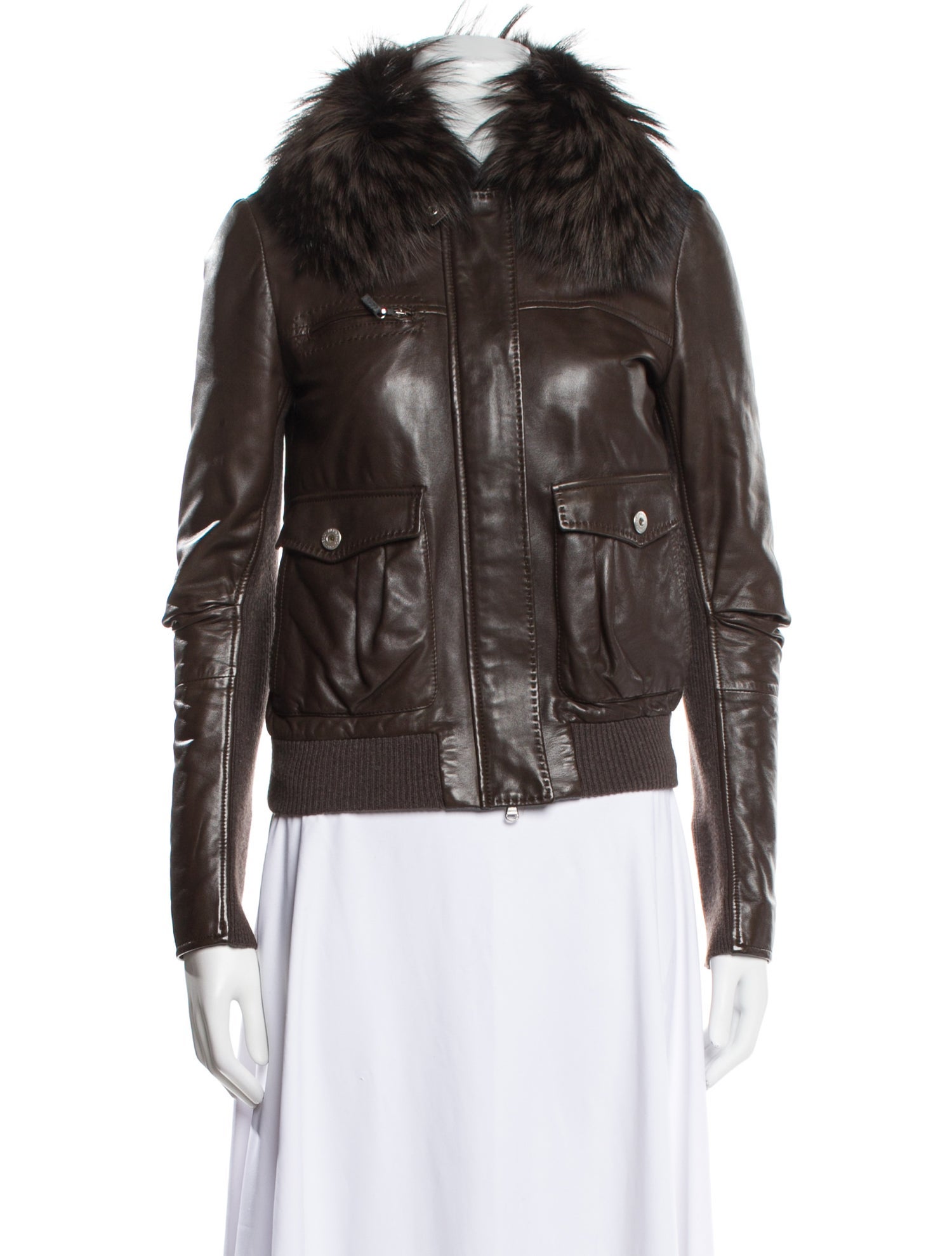 Brunello Cucinelli Leather Biker Jacket