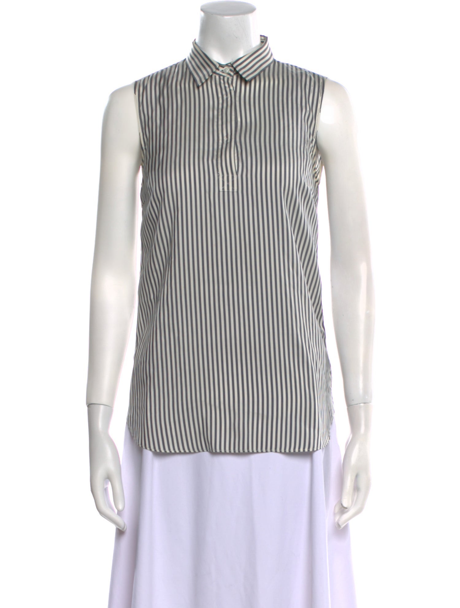 Brunello Cucinelli Silk Striped Button-Up Top