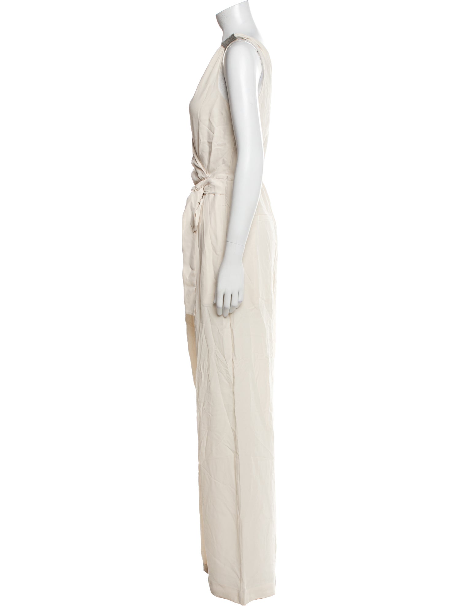 Brunello Cucinelli Silk Plunge Neckline Jumpsuit
