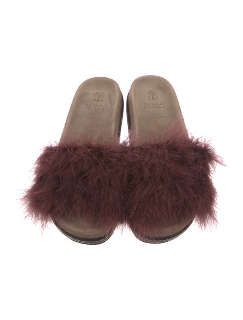 Brunello Cucinelli Monili Suede Slides