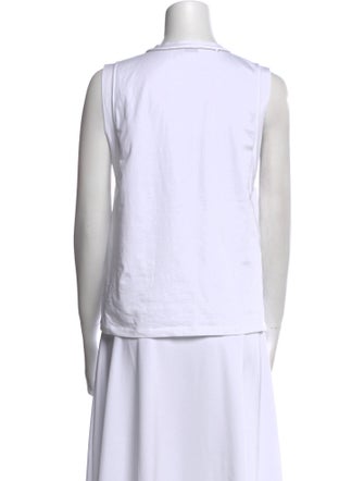 Brunello Cucinelli Crew Neck Sleeveless Top