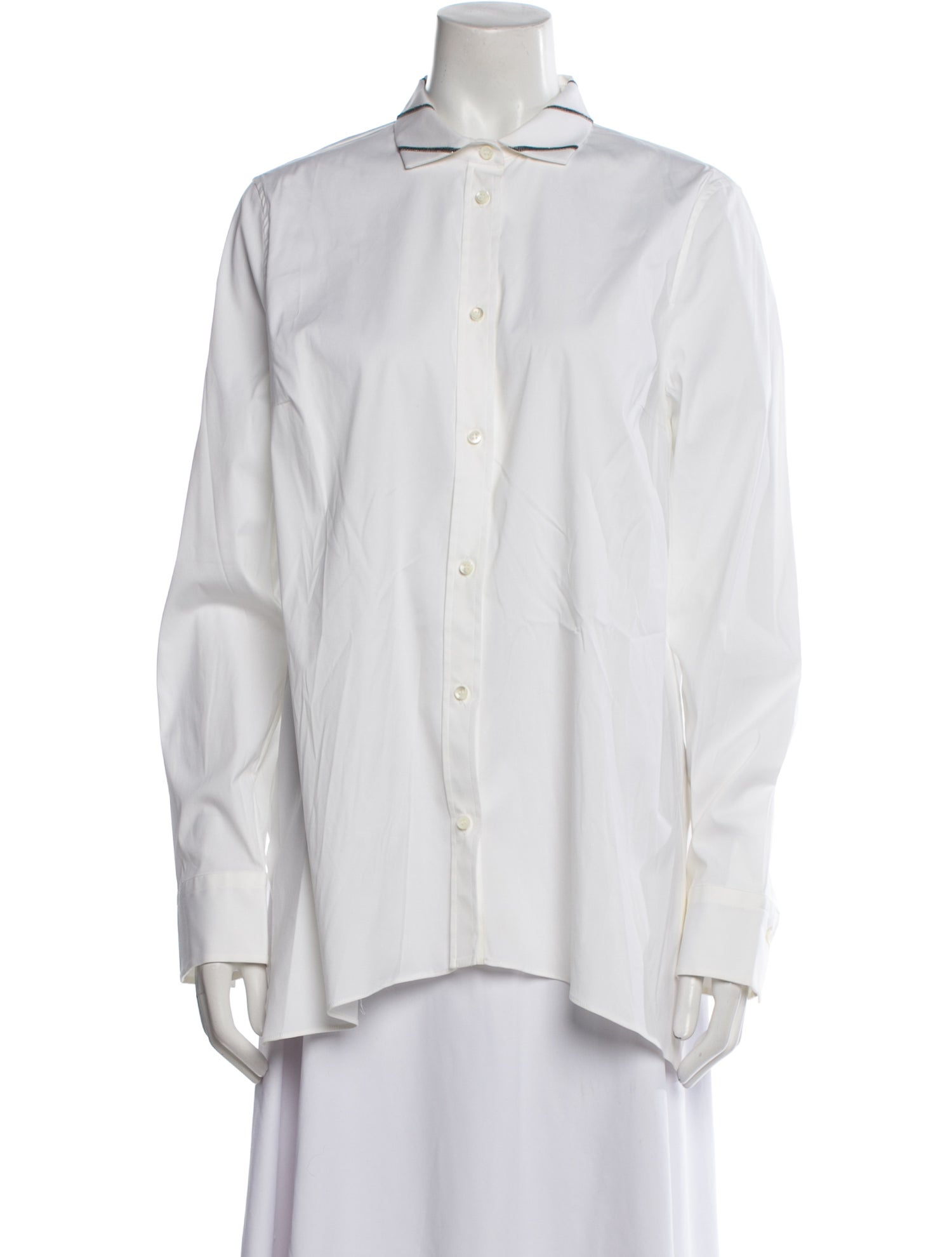 Brunello Cucinelli Long Sleeve Button-Up Top