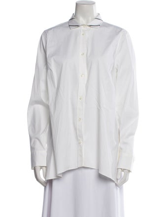 Brunello Cucinelli Long Sleeve Button-Up Top