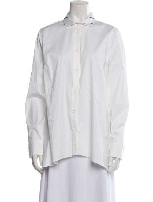 Brunello Cucinelli Long Sleeve Button-Up Top
