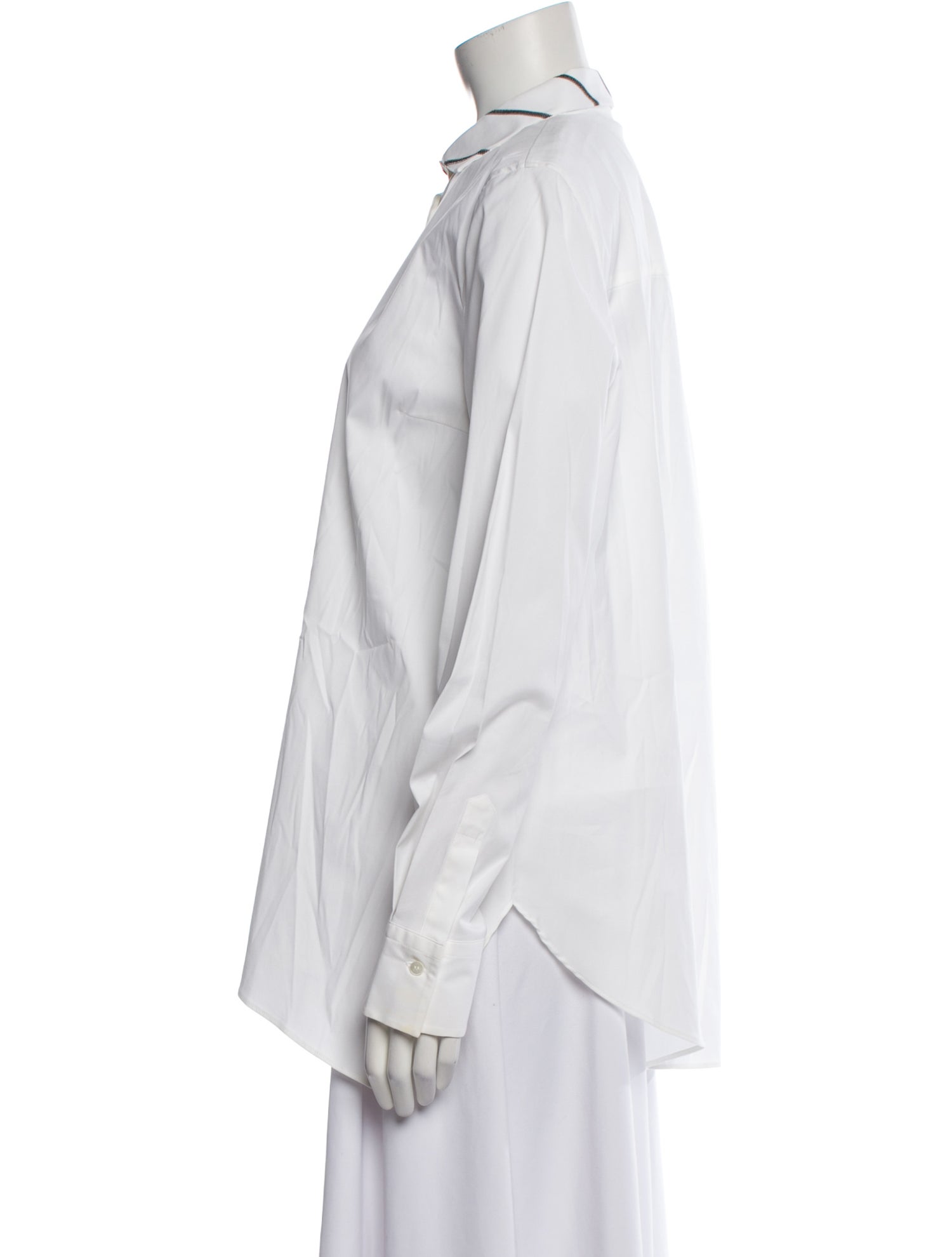 Brunello Cucinelli Long Sleeve Button-Up Top