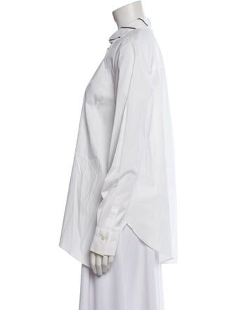 Brunello Cucinelli Long Sleeve Button-Up Top