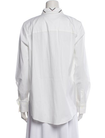 Brunello Cucinelli Long Sleeve Button-Up Top