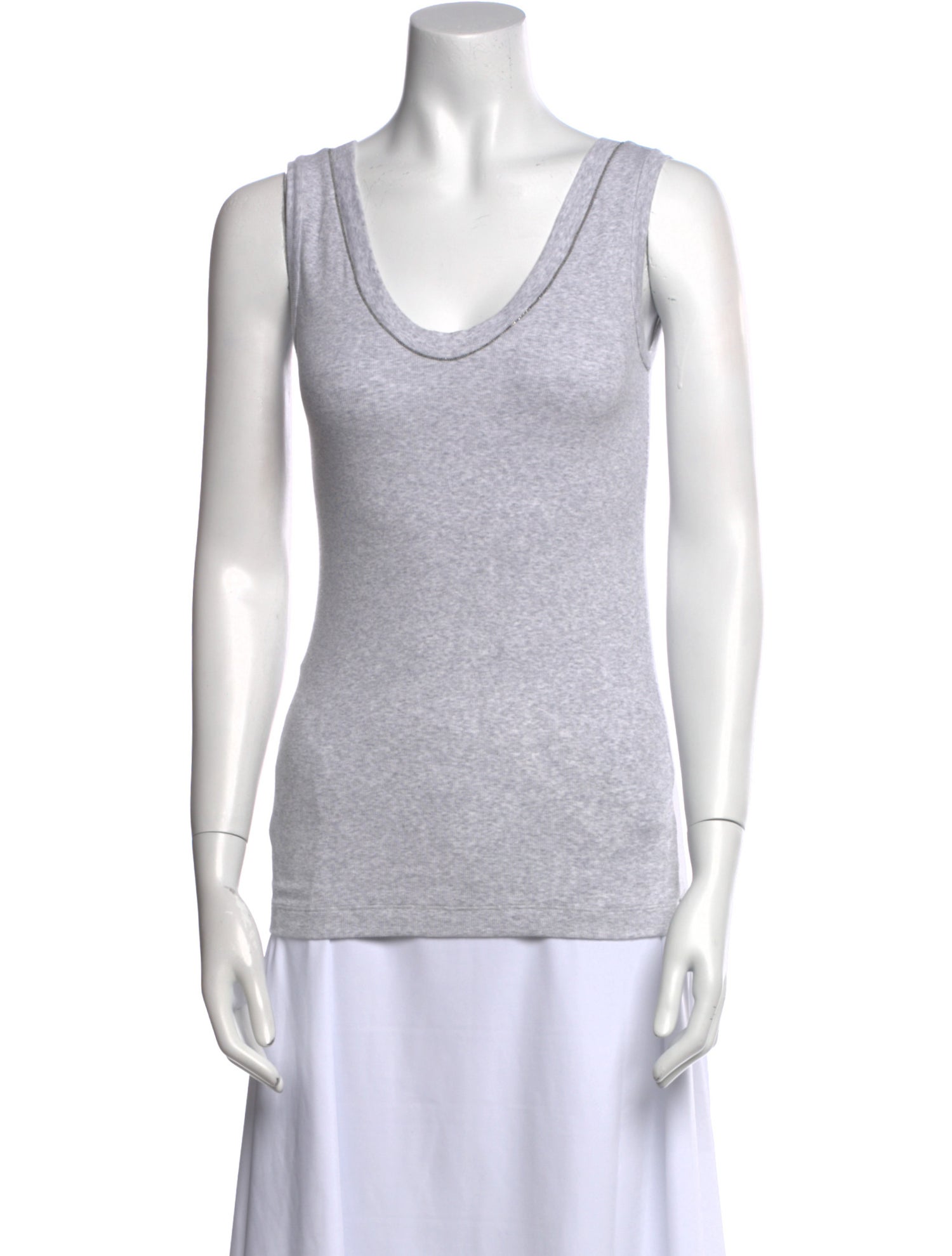 Brunello Cucinelli Scoop Neck Sleeveless Top