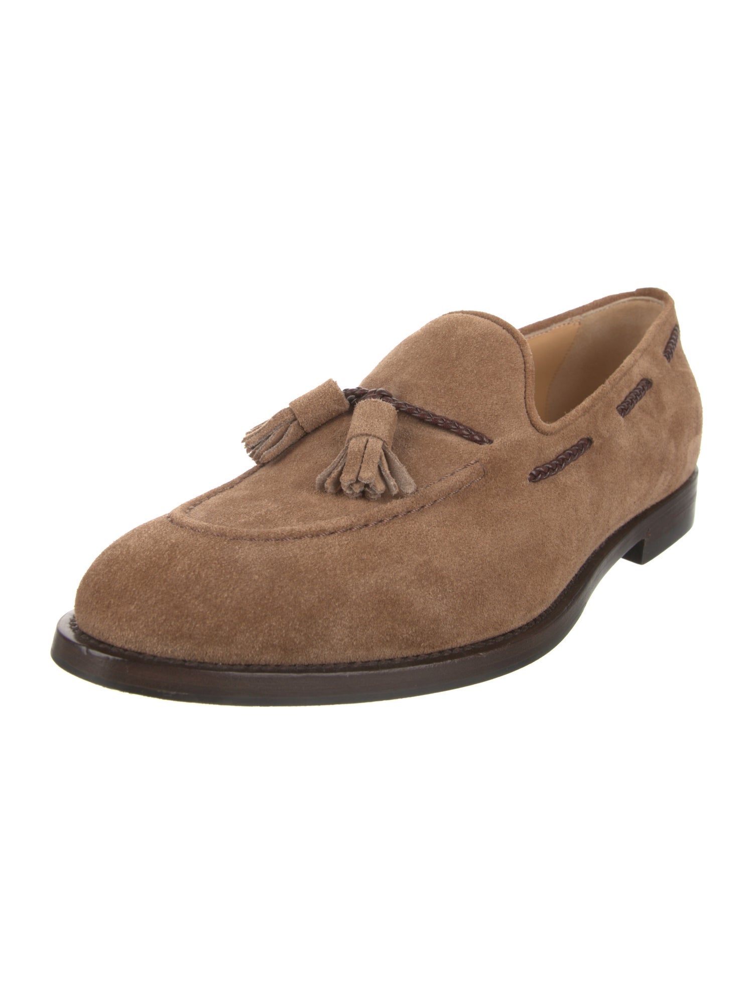 Brunello Cucinelli Suede Tassel Accents Loafers