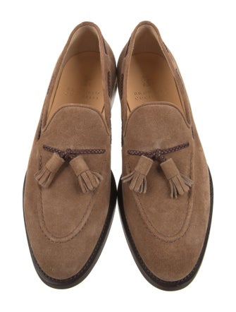 Brunello Cucinelli Suede Tassel Accents Loafers