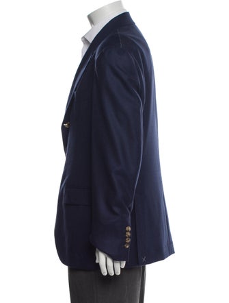 Brunello Cucinelli Cashmere Leather Trim Embellishment Blazer