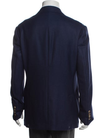 Brunello Cucinelli Cashmere Leather Trim Embellishment Blazer