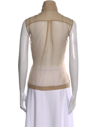 Brunello Cucinelli Silk Mock Neck Blouse