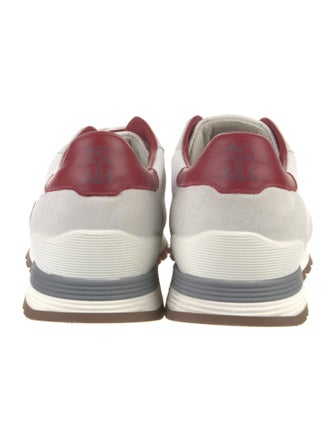 Brunello Cucinelli Mesh Leather Trim Embellishment Sneakers