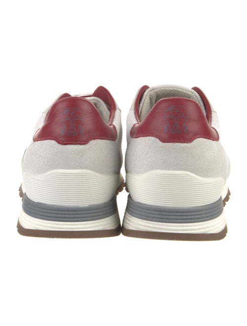 Brunello Cucinelli Mesh Leather Trim Embellishment Sneakers