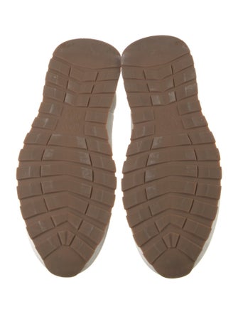 Brunello Cucinelli Mesh Leather Trim Embellishment Sneakers