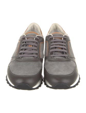 Brunello Cucinelli Suede Colorblock Pattern Sneakers