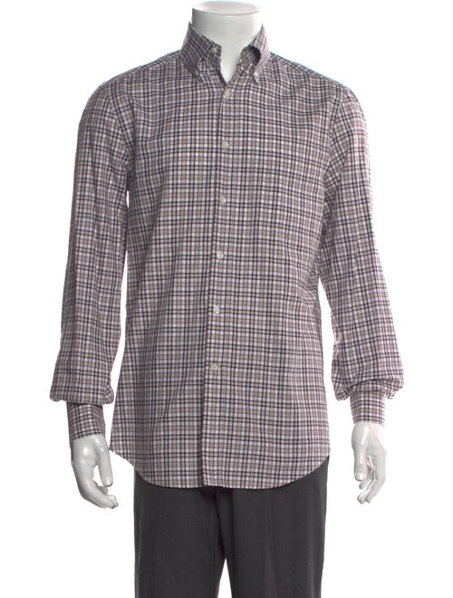 Brunello Cucinelli Plaid Print Long Sleeve Shirt