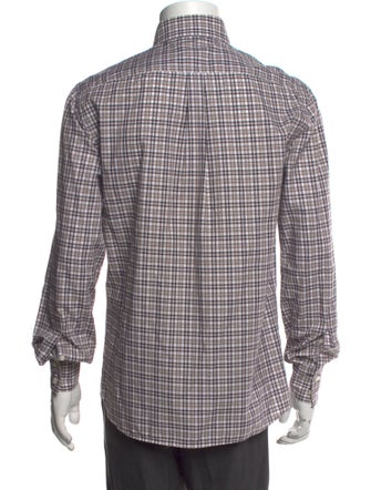 Brunello Cucinelli Plaid Print Long Sleeve Shirt