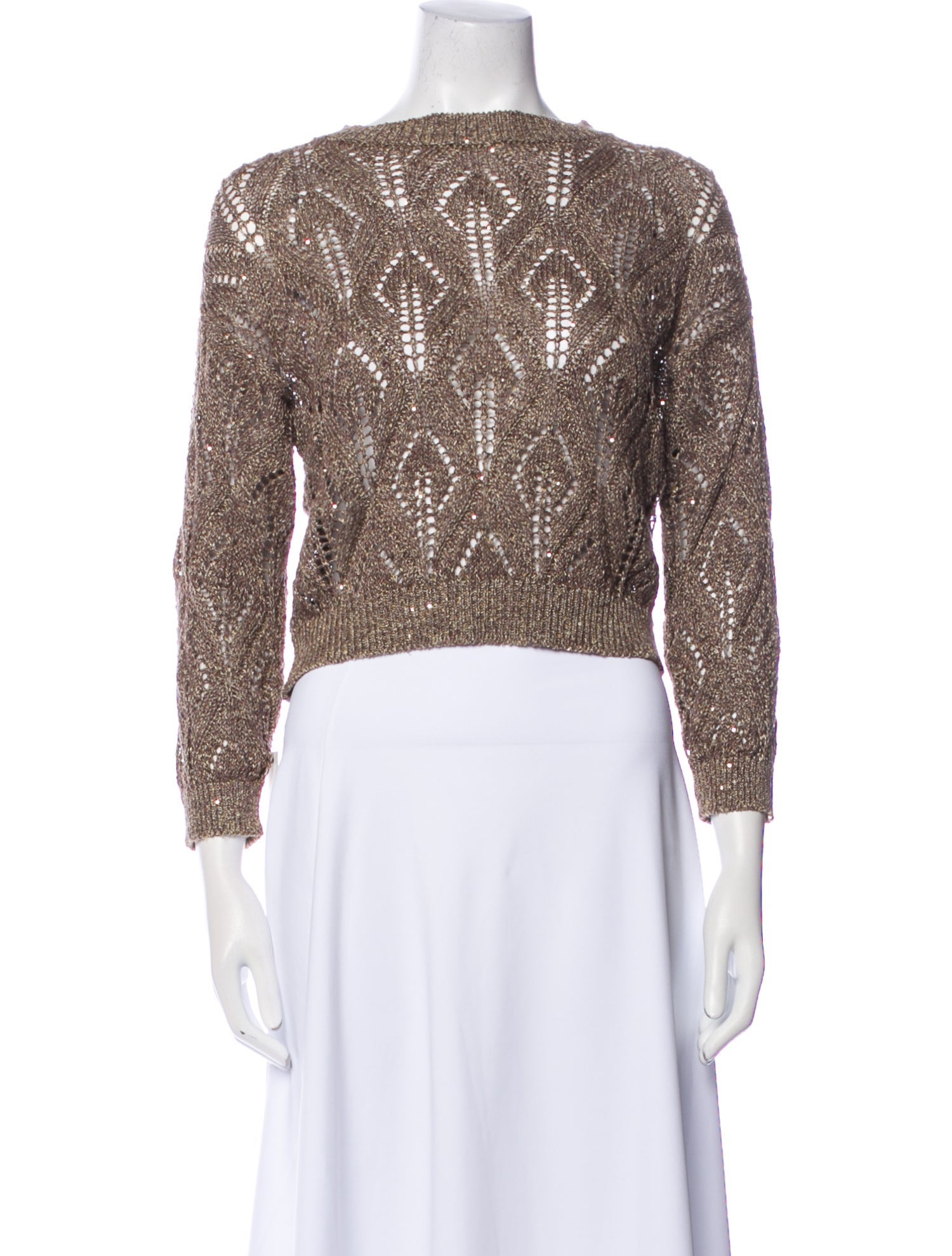 Brunello Cucinelli Printed Bateau Neckline Sweater